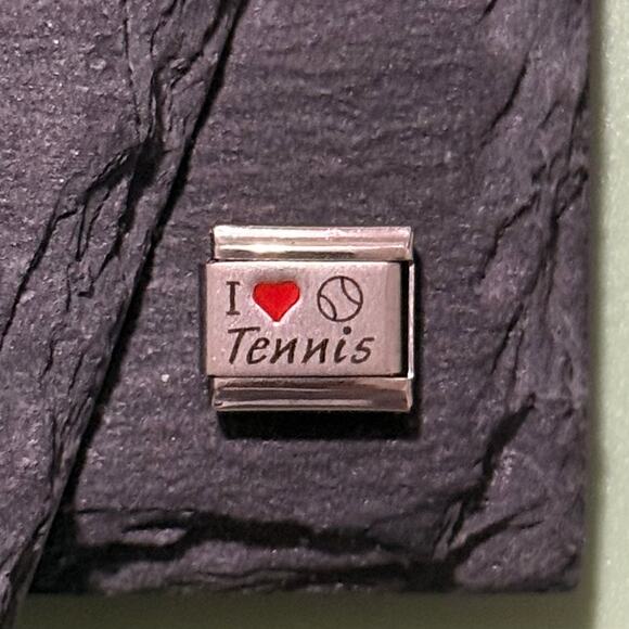 I ♥️ Tennis Italian Charm Bracelet Link - Picture 1 of 1